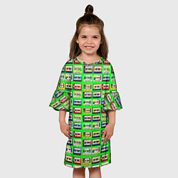 Платье клеш для девочки VINTAGE AUDIO CASSETTES, цвет: 3D-принт — фото 2