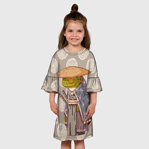Детское платье Самурай-лягушка воин / 3D-принт – фото 3