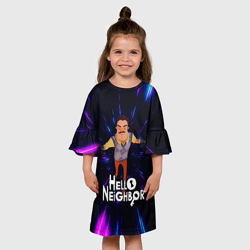 Детское платье Hello Neighbor Привет сосед Бегущий сосед / 3D-принт – фото 3