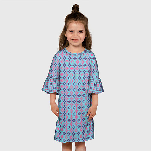 Детское платье Ромбики - геометрические узоры / 3D-принт – фото 3