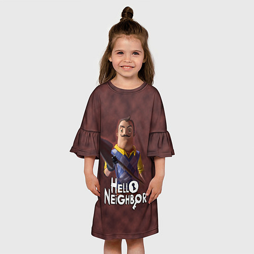 Детское платье Привет сосед: Сосед с лопатой / 3D-принт – фото 3