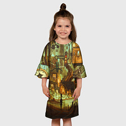 Платье клеш для девочки Cool Steampunk painting, цвет: 3D-принт — фото 2