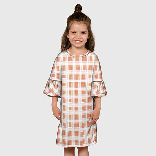 Детское платье Light beige plaid fashionable checkered pattern / 3D-принт – фото 3
