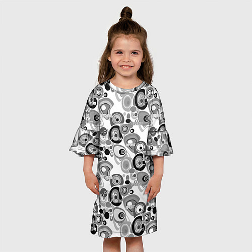 Детское платье Black and white sport pattern / 3D-принт – фото 3