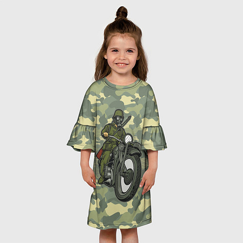 Детское платье В противогазе на мотоцикле / 3D-принт – фото 3