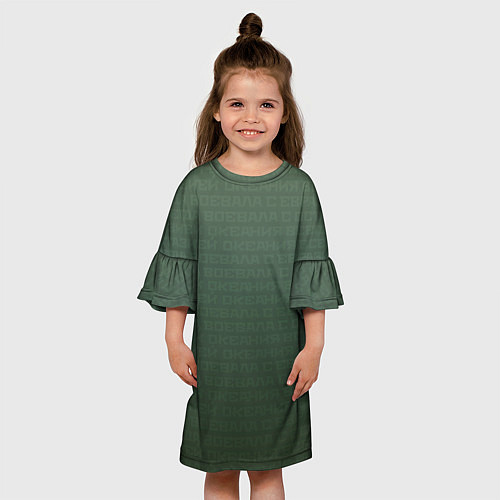 Детское платье 1984 узор зелёный градиент / 3D-принт – фото 3