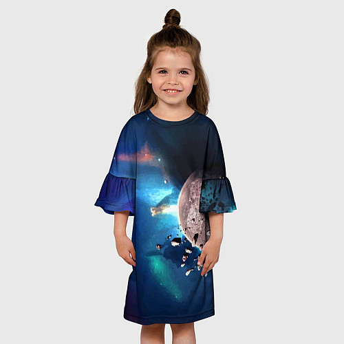 Детское платье Космическое столкновение объектов / 3D-принт – фото 3