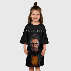Платье клеш для девочки Half life - Gordon Freeman, цвет: 3D-принт — фото 2