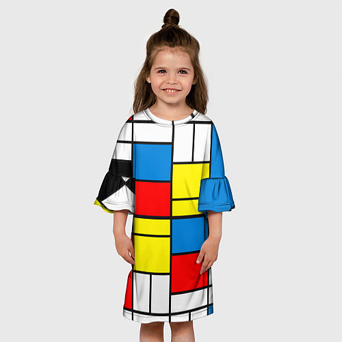 Детское платье Texture of squares rectangles / 3D-принт – фото 3