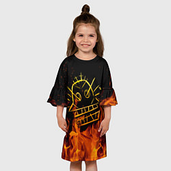 Платье клеш для девочки ARCANE League Of Legends огонь, цвет: 3D-принт — фото 2