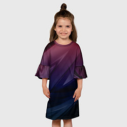 Платье клеш для девочки Geometry violet dark, цвет: 3D-принт — фото 2