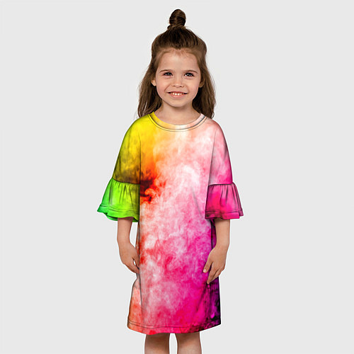 Детское платье Взрыв Красок I Дым / 3D-принт – фото 3