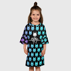 Платье клеш для девочки Stray Киберпанк, цвет: 3D-принт — фото 2