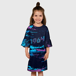 Платье клеш для девочки 1964 год рождения - НЕОН, цвет: 3D-принт — фото 2