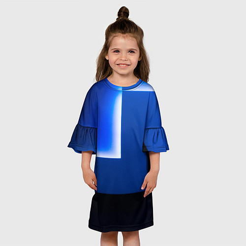 Детское платье Абстрактные геометрические фигуры - Cиний / 3D-принт – фото 3