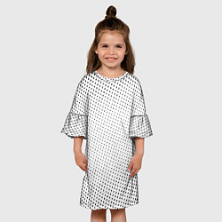 Платье клеш для девочки Газетные точки - текстура, цвет: 3D-принт — фото 2