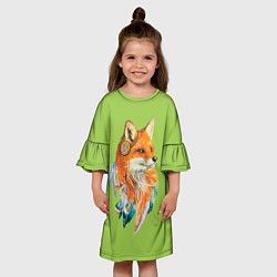 Платье клеш для девочки Fox patrikeevna, цвет: 3D-принт — фото 2