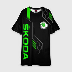 Платье клеш для девочки SKODA - БРОНЯ БУДУЩЕГО, цвет: 3D-принт