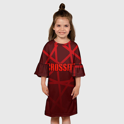 Детское платье CROSSFIT - КРАСНЫЕ ЛИНИИ / 3D-принт – фото 3