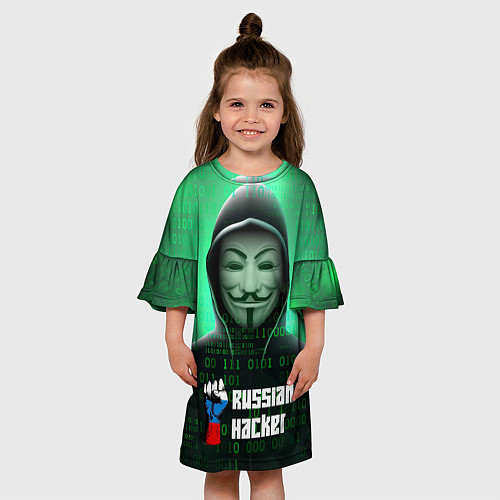 Детское платье Russian hacker green / 3D-принт – фото 3