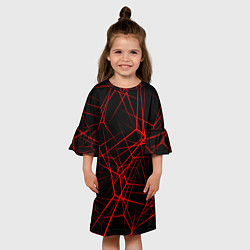 Платье клеш для девочки Intersecting red rays, цвет: 3D-принт — фото 2