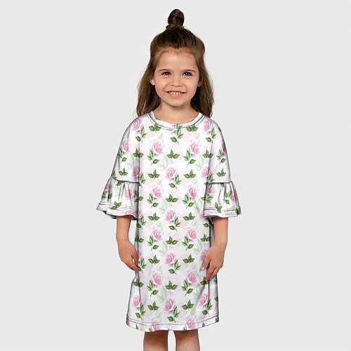 Детское платье Садовые розы, паттерн / 3D-принт – фото 3