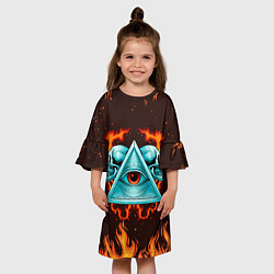 Платье клеш для девочки Всевидящее око Лучезарная дельта, цвет: 3D-принт — фото 2