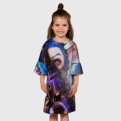 Платье клеш для девочки Jinx Arcane коллаж, цвет: 3D-принт — фото 2