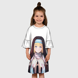 Платье клеш для девочки Айрис - Пламенный отряд, цвет: 3D-принт — фото 2