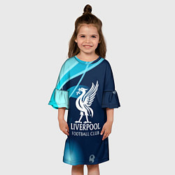 Платье клеш для девочки Ливерпуль Абстракция, цвет: 3D-принт — фото 2