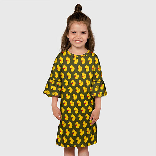 Детское платье Ути Коричнево-зелёный / 3D-принт – фото 3