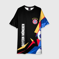 Платье клеш для девочки Bayern munchen Sport - цветные геометрии, цвет: 3D-принт
