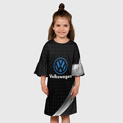 Платье клеш для девочки Volkswagen абстракция, цвет: 3D-принт — фото 2