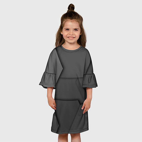 Детское платье Черные геометрические фигуры в трехмерном простран / 3D-принт – фото 3