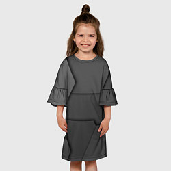 Платье клеш для девочки Черные геометрические фигуры в трехмерном простран, цвет: 3D-принт — фото 2