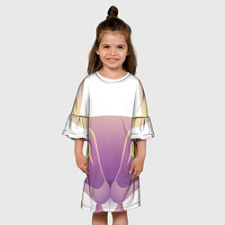Платье клеш для девочки Кроль сиреневый, цвет: 3D-принт — фото 2