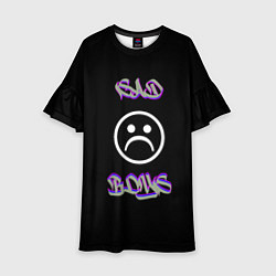Платье клеш для девочки Sad boys лого, цвет: 3D-принт