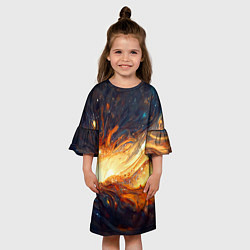 Платье клеш для девочки Центр вселенной - Абстракция, цвет: 3D-принт — фото 2