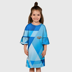 Платье клеш для девочки Geely - абстракция треугольники, цвет: 3D-принт — фото 2
