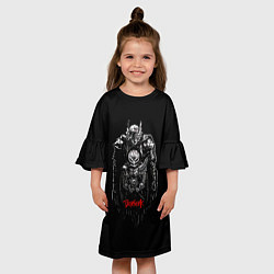 Платье клеш для девочки Берсерк Гатс В Доспехах На Чёрном Фоне, цвет: 3D-принт — фото 2