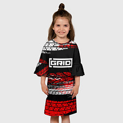 Платье клеш для девочки Grid legends - гонки, цвет: 3D-принт — фото 2