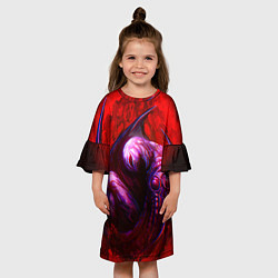 Платье клеш для девочки Берсерк Демон, цвет: 3D-принт — фото 2