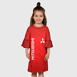 Платье клеш для девочки Mitsubishi sport - абстракция, цвет: 3D-принт — фото 2