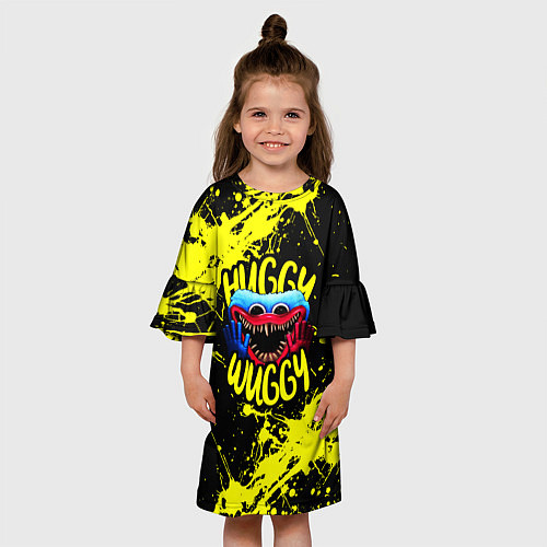 Детское платье Хагги Вагги желтые брызги краски / 3D-принт – фото 3