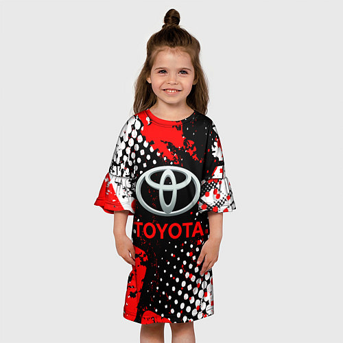 Детское платье Тойота - следы-шины / 3D-принт – фото 3