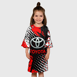Платье клеш для девочки Тойота - следы-шины, цвет: 3D-принт — фото 2
