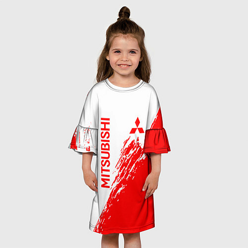 Детское платье Mitsubishi - красная текстура / 3D-принт – фото 3
