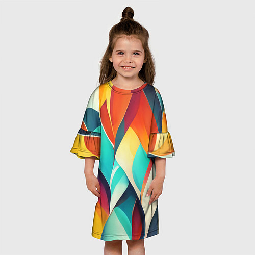 Детское платье Красивые многоцветные узоры / 3D-принт – фото 3
