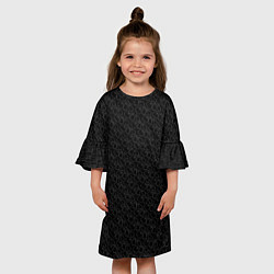 Платье клеш для девочки Little Ghosts on black, цвет: 3D-принт — фото 2