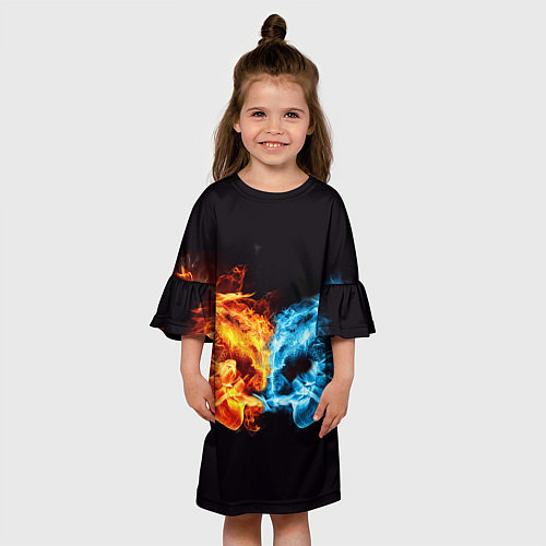 Детское платье Вода и огонь - два кулака Brofist / 3D-принт – фото 3
